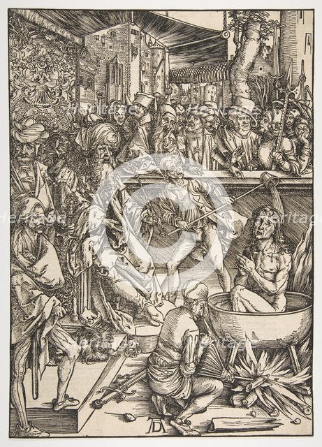 The Martyrdom of Saint John, from The Apocalypse, Latin Edition 1511, ca. 1496. Creator: Albrecht Durer.