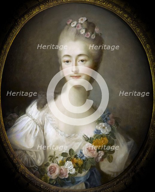 Jeanne Bécu, comtesse Du Barry (1743-1793) as Flora. Artist: Drouais, François-Hubert (1727-1775)