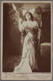 Blanche Marchesi (1863-1940) as Brünnhilde in Die Walküre (The Valkyrie) by R. Wagner, c. 1900.