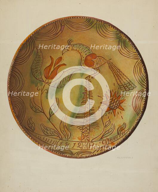 Pa. German Plate, c. 1938. Creator: Austin L. Davison.