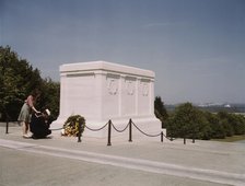 Sailor and girl at the Tomb of the Unknown Soldier, Washington, D.C. , 1943. Creator: John Collier.