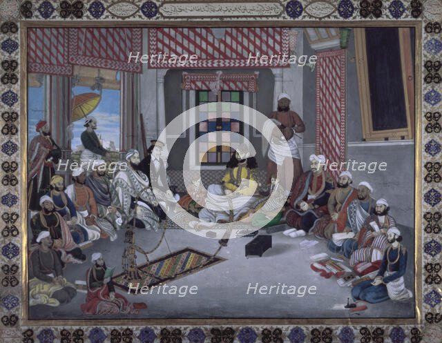 Nawab Muhammad Abd al-Rahman Khan of Jhajjar with his court, India, c1849-1852.  Creator: Ghulam Ali Khan.