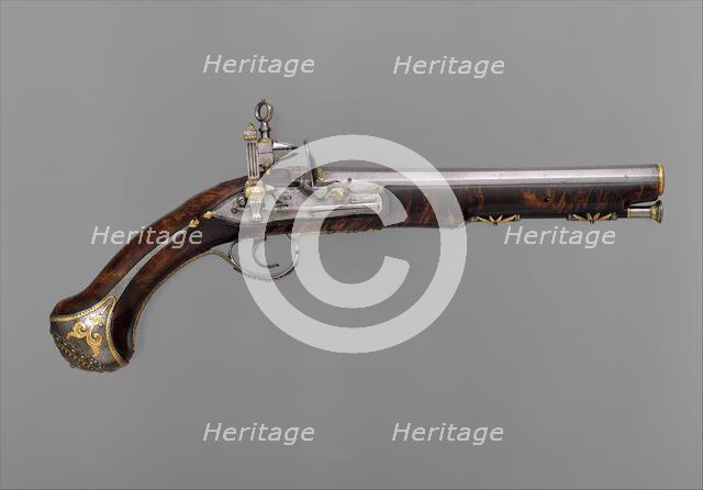 Miquelet Pistol, Spanish, Barcelona, ca. 1790-1807. Creators: Llorens Torrens, Jacinto Jaumeandreu.