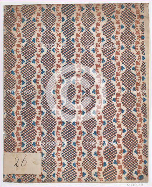 Sheet with overall vine and criss-cross pattern, late 18th-mid-19th ..., late 18th-mid-19th century. Creator: Anon.