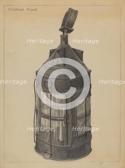 Lantern, c. 1937. Creator: Mildred Ford.