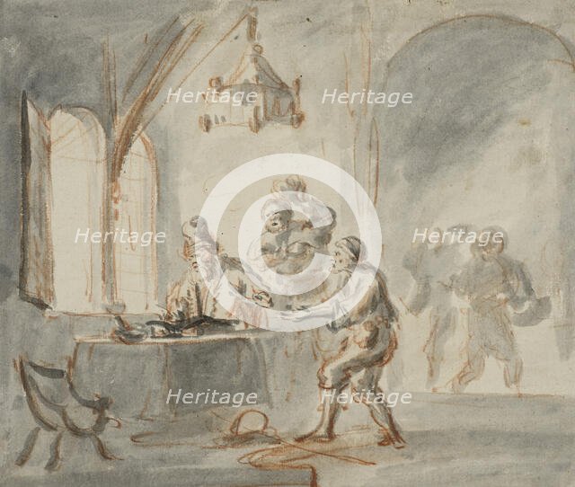 The vineyard workers receive their wages, mid 17th century. Creator: Rembrandt Harmensz van Rijn.