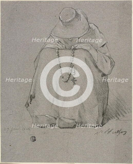 Woman with a Rosary, 1865. Creator: Unknown.