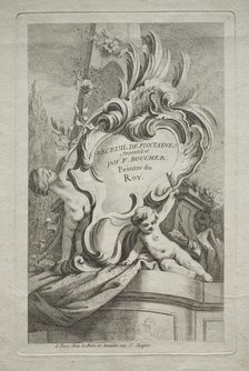 Book of Fountains: No. 1, Title Page, c. 1736. Creator: Gabriel Huquier (French, 1695-1772).