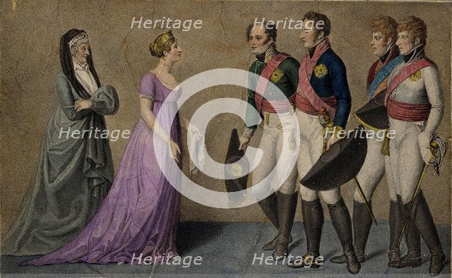 Reception of the Emperor Alexander at Memel by their majesties Frederick William and Louisa of Pruss Artist: Anonymous  