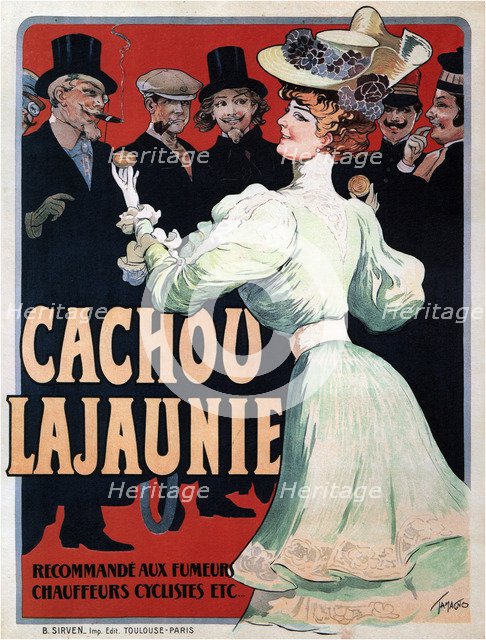 Cachou Lajaunie. Recommandé aux Fumeurs Chauffeurs Cyclistes etc, c. 1890. Artist: Tamagno, Francisco (1851-1923)