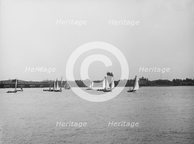 D.B.C.Y. [Detroit Boat Club yacht] regatta, just after the start, between 1900 and 1910. Creator: Unknown.