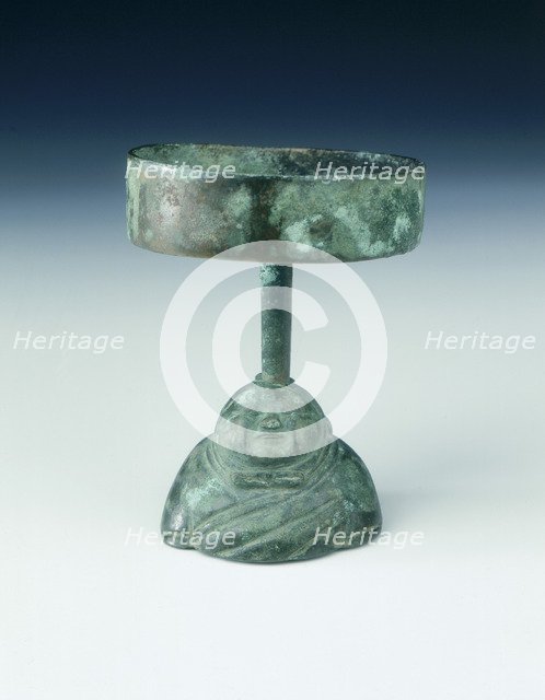 Bronze lamp, the stand in the shape of a warrior's torso, Qin dynasty, China, late 3rd century BC. Artist: Unknown