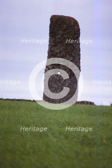 Perforated standing stone, North Ronaldsay. Orkney, 20th century.  Artist: CM Dixon.