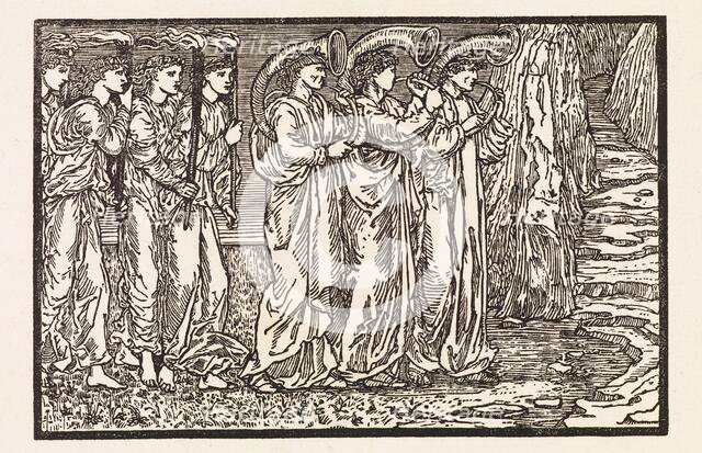 Cupid and Psyche - Procession of Musicians and Torchbearers accompanying Psyche to the..., 1880. Creator: Sir Edward Coley Burne-Jones.
