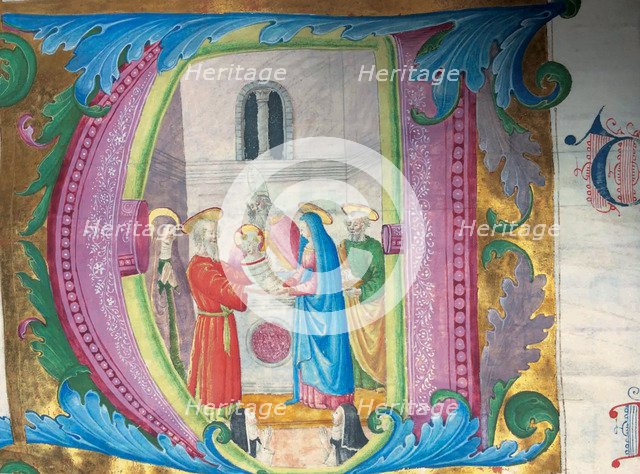 Initial A. The Presentation of Jesus at the Temple, c. 1550.