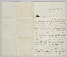 Letter to John Copeland from his wife Ann, February 18, 1861. Creator: Ann Hurst Copeland.