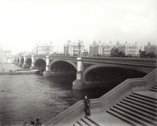Westminster Bridge and St Thomas's Hospital, London, 1887. Artist: Unknown