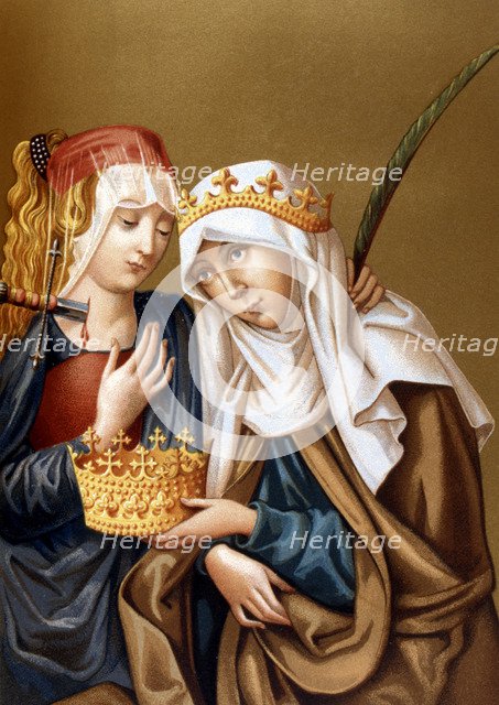 St Elizabeth of Hungary and St Lucy, 1878. Artist: Unknown