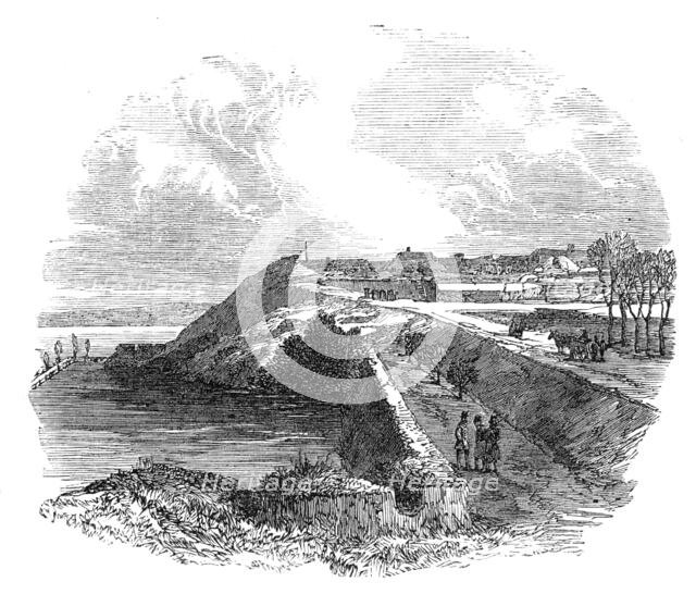 The War in Denmark: fortifications of Fredericia - the Oldenburg Bastion, 1864. Creator: Unknown.