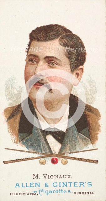 Maurice Vignaux, Billiard Player, from World's Champions, Series 1 (N28) for Allen & Ginte..., 1887. Creator: Allen & Ginter.