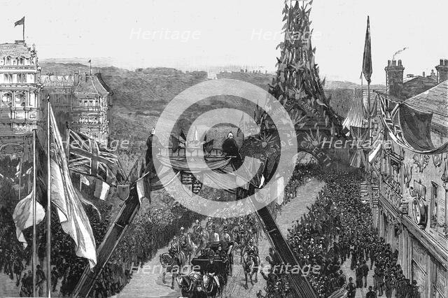 ''Visit of the Prince of Wales to Bournemouth; The Royal Procession passing under the...', 1890. Creator: Unknown.