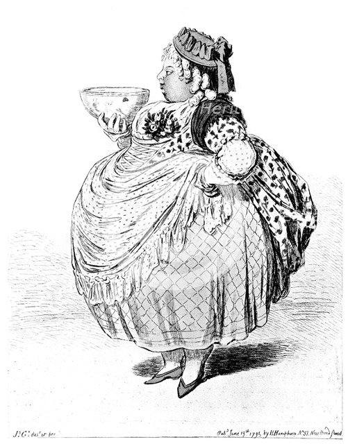 'Enter Cowslip with a bowl of cream', 1795. Artist: Unknown