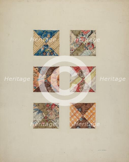 Quilt Swatches, c. 1938. Creator: John Osbold.