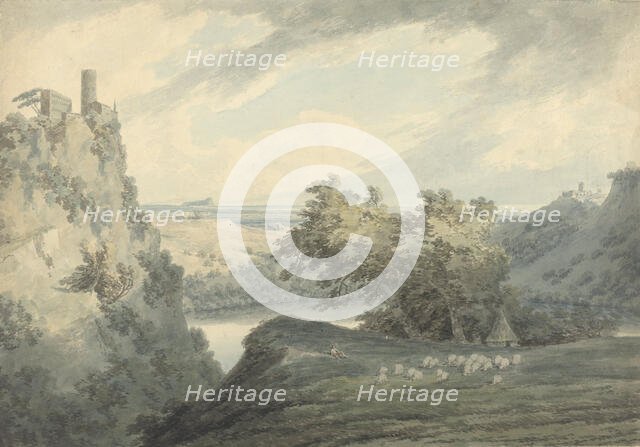 Italian Mountainous Landscape with Lake Nemi, 1790. Creator: John Robert Cozens.