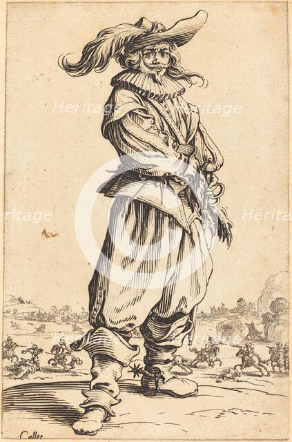 Soldier with Feathered Hat, c. 1620/1623. Creator: Jacques Callot.