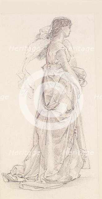St George Series - Study of Female Attendant for 'The Princess led to the Dragon', 1865-1866. Creator: Sir Edward Coley Burne-Jones.