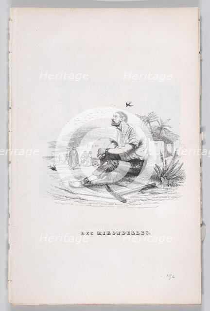 The Swallows from The Complete Works of Béranger, 1836. Creators: Louis-Henri Brevière, Cesar-Auguste Hebert.