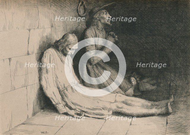 'Christian and Hopeful in the Dungeon', c1916. Artist: William Strang.