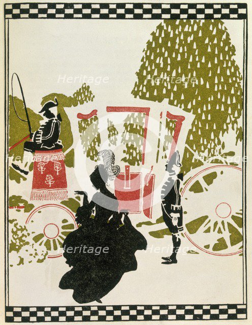 Cinderella Leaving the Ball from Cinderalla pub. 1919  (colour lithograph)