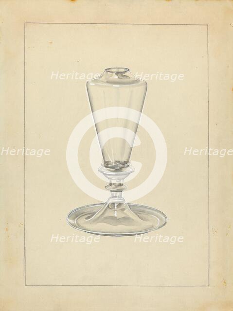 Sperm Oil Lamp, c. 1940. Creator: John Dana.