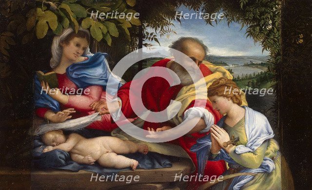 Rest on the Flight into Egypt with Saint Justina', 1529. Creator: Lotto, Lorenzo (1480-1556).