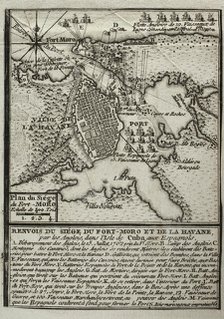 Seven Years War (1756-1763): Map of the siege of Fort Morro, Havana, Cuba, 1762 (1765). Creator: Jean de Beaurain.