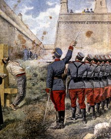 Execution of insurgents in the moats of the Castle of Montjuic, convicted by sacking the churches…