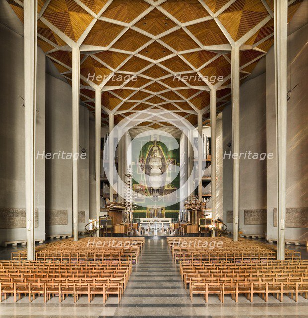 Interior of Coventry Cathedral, West Midlands, 2008. Artist: James O Davies.