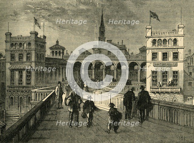 'Hungerford Market, from the Bridge, in 1850', (1881). Creator: Unknown.