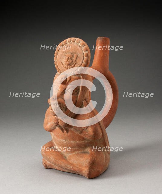 Handle Spout Vessel in Form of a Royal Messenger with the Head of a Fox, 100 B.C./A.D. 500. Creator: Unknown.