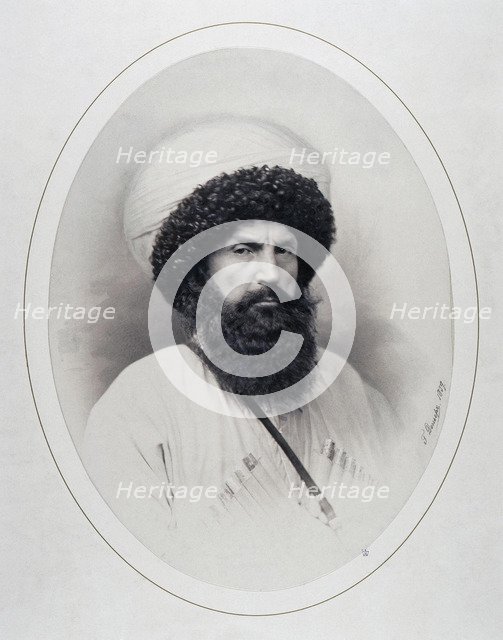 Portrait of the Imam Shamil (1797-1871), 1859. Artist: Deniere, Andrei (Heinrich-Johann) (1820-1892)