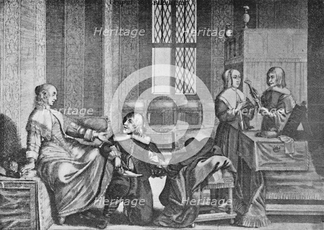 'A Lady Buying Shoes', c1650, (1903). Artist: Wenceslaus Hollar.