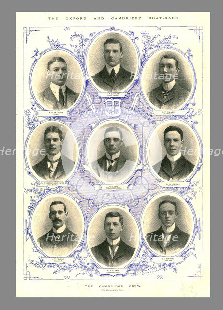 The Cambridge Crew, Oxford and Cambridge Boat Race, 1898.  Creator: Hills and Saunders.