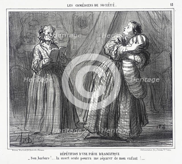 Répétition d'une pièce dramatique, 1858. Creator: Honore Daumier.