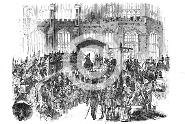 Arrival of the funeral procession at St. George's Chapel, Windsor, December 1844. Creator: Unknown.