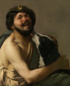 A Laughing Bravo with his Dog (Diogenes?), 1628. Creator: Terbrugghen, Hendrick Jansz (1588-1629).