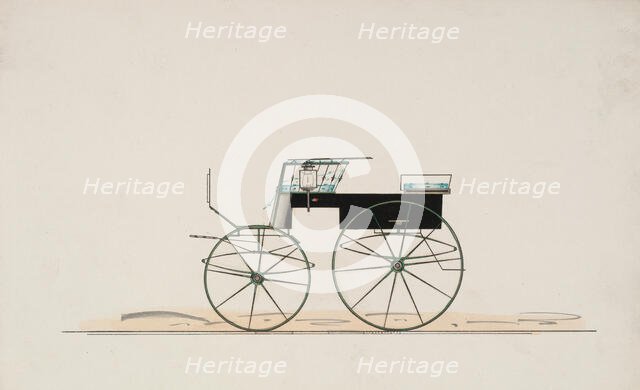 Design for 4 seat Phaeton, no top (unnumbered), 1850-70. Creator: Brewster & Co.