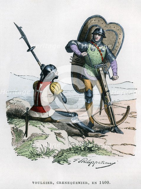 Soldiers, 1400 (1882-1884).Artist: Felix Henri Emmanuel Philippoteaux