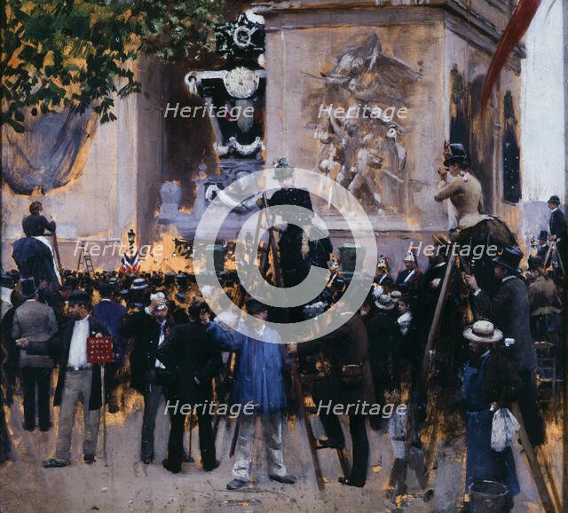 Funeral of Victor Hugo, Place de l'etoile (June 1, 1885), c1885. Creator: Jean Beraud.