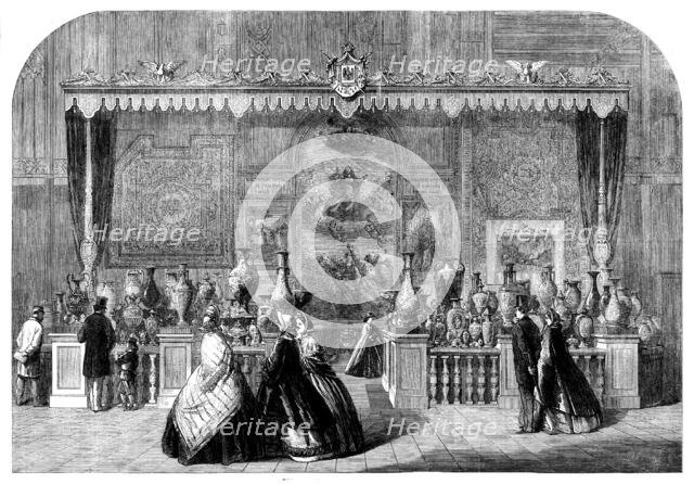 The International Exhibition: tapestries of Gobelins and Beauvais, and china of Sevres, 1862. Creator: Unknown.